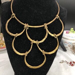 Hammered Brass Collar Necklace